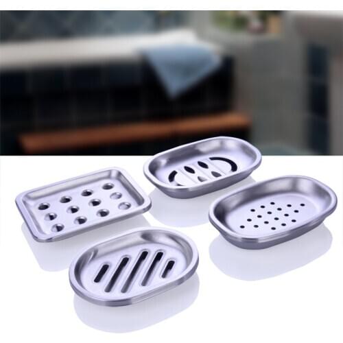 Creative Double layer stainless steel round hole light large soap box bathroom soap holder