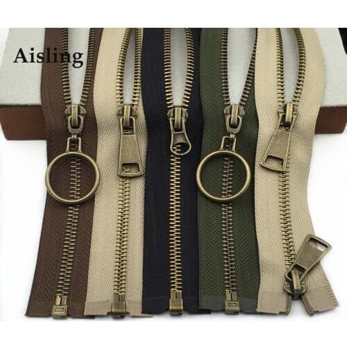 Retro 80CM Copper Teeth Metal Zipper Jacket Down Long Zipper For Clothing DIY Tailor Sewing Tools Garment Accessories D627