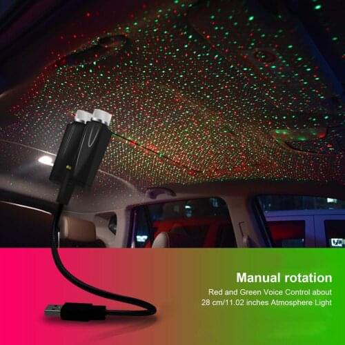 Mini Car Roof Star Light Interior LED Starry Laser Atmosphere Ambient Projector USB Car Decoration Night Home Decor Galaxy Light