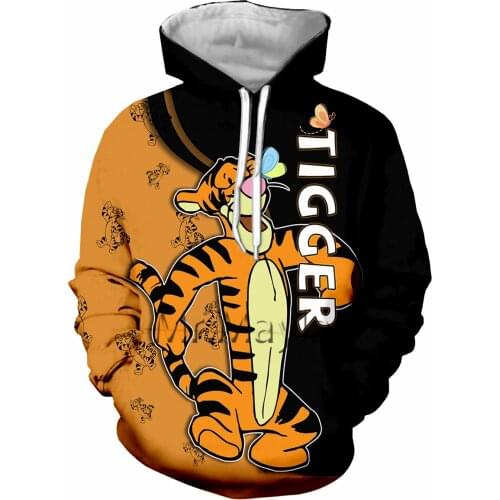 Cute Animal Tiggers 3D Jacket Men/women Casual Streetwear Hoodies Boys Hip Hop Kawaii Hood Sweatshirts Mens Hipster Clothes