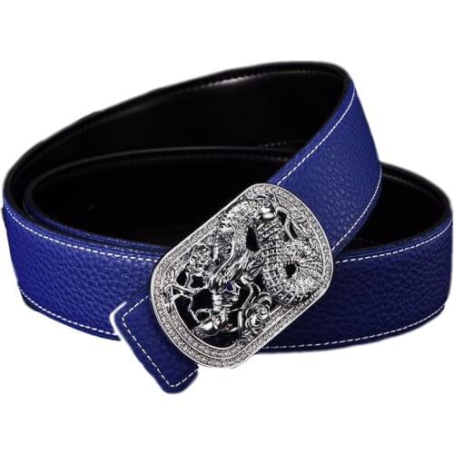 New Mens Belts Leather Smooth Buckle Belts Fashion Leather Belts 3.8cm Designer Men Belt High Quality