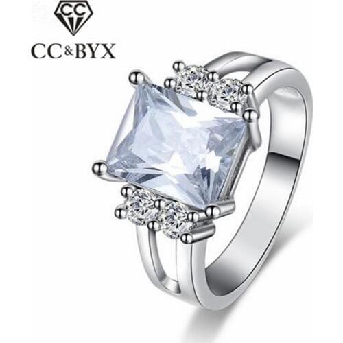 Big Stone Wedding Rings For Women Cincin Wanita AAA Cubic Zirconia Ring Anel Feminino Bijoux Bague Femme Best Gift CC155