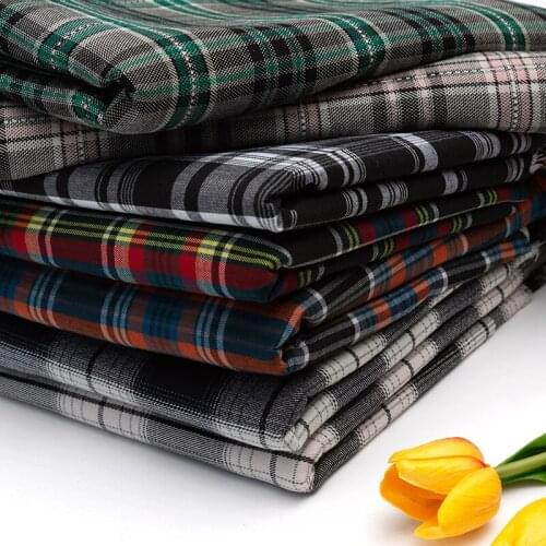 Polyester-cotton twill plaid fabric yarn-dyed Scottish plaid fabric diy JK uniform school uniform pleated skirt shirt