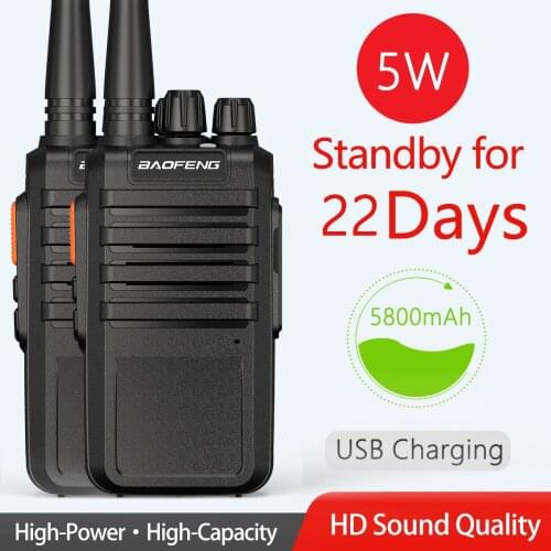 2pcs BaoFeng BF-M4 5w 5800mAh Battery Portable Walkie Talkie Support USB Charging UHF400-470MHz standby time 22 days radio