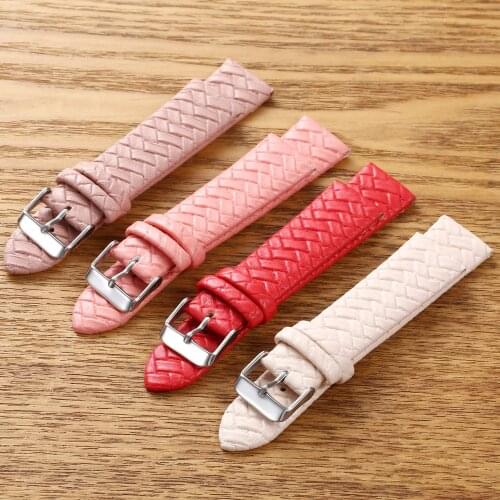 Leather Watch Straps Soft Material Braided Pattern 10mm Watchband 14mm 16mm 18mm 20mm 22mm Wrist Band Bracelet Watch Accessories