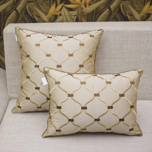 Luxury Embroidered Cushion Covers Pillow Case Home Decorative European Sofa Car Throw Pillows Blue Brown