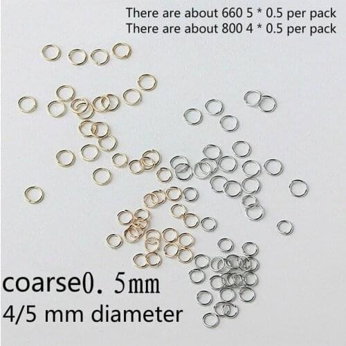 Diy earrings jewelry accessories 4 / 5 mm can open closed ring 0.5 mm thick KC gold and silver pendant rope connecting ring