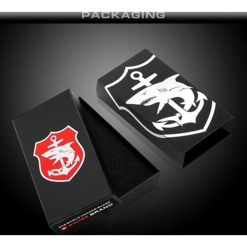 Shield Anchor Shark Watch Box Fashion Gift Box SAS Watches Black Case Watch Holder Paper Square Gift Package