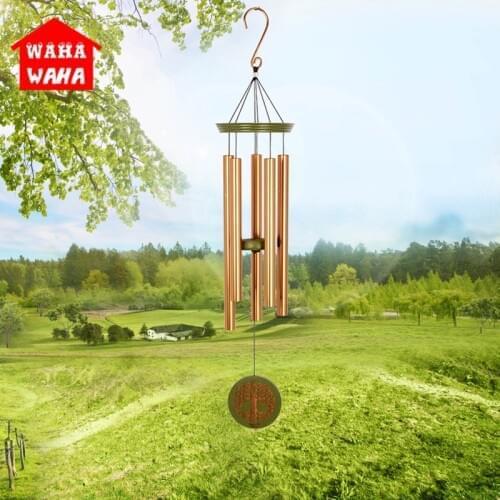 Nordic Wood Metal Multi-aluminum Tube Meditation Wind Chime Tree of Life Garden Wind Chimes Home Outdoor Ornaments Accessories