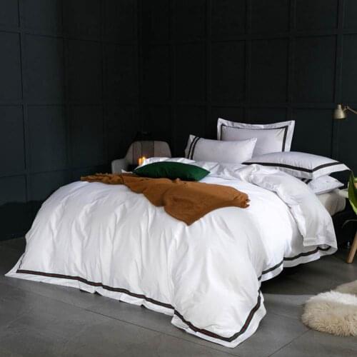 Svetanya Hotel Cotton Bedding Set White Linens Sheet Pillowcase Quilt Cover Sets Queen King Super King Size