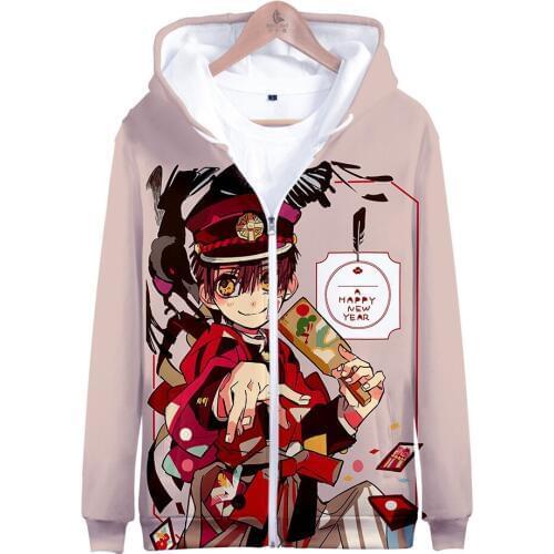 Anime Toilet Bound Hanako Kun Hoodie Zip Up Hooded Sweatshirt for Men Women Clothes Cute Kawaii Japanese Harajuku Jacket 2020