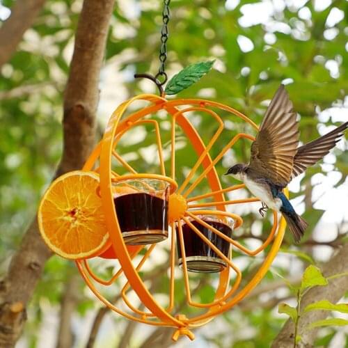 Outdoor Hummingbird Feeder Metal Iron Hanging Water Feeding Stand Garden Bird Automatic Pet Bird Feeder Holder Bird Supplies