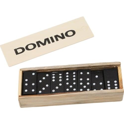 Fun Board Standard Domino Games Play Set With Wooden Box Educational Kids Toys For Children Adult Party Birthday Gifts New