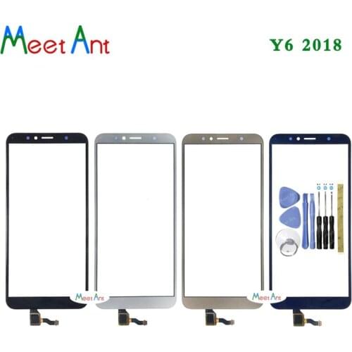 High Quality 5.7" For Huawei Y6 2018 Touch Screen Digitizer Sensor Outer Glass Lens Panel Black White Gold Blue