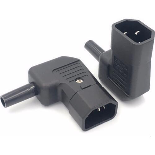 High Quality IEC 320 C14 90 Degree Angled Rewirable Connector Male Plug Adapter UL Approval