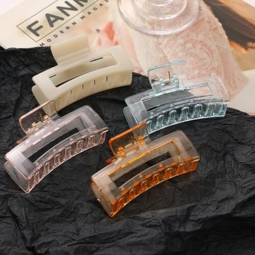 Womens Korean Square Transparent Acrylic Claw Hair Clip Fashion Elegant Hair Clips Headband Hairpin Barrettes Hair Accessories