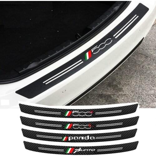 Carbon Fiber Car Rear Bumper Protection Sticker For Fiat Panda 500 500x 500l TIPO PUNTO BRAVO Accessories Decoration Automobile