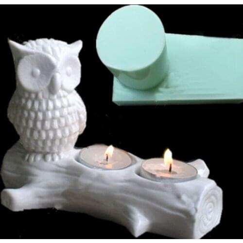 Animal Silicone Molds Owl Trunk Candle Holder Silicone Cement Concrete Mold Handmade Flower Pots Moulds Aroma Stone Mould