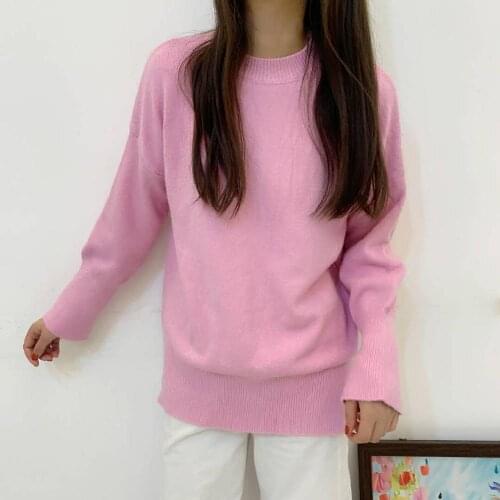 Winter Sweaters Women 2021 New Fashion Soft Korean Loose Female Elegant Cashmere Knitwear Pullovers Warm Basic Jumper