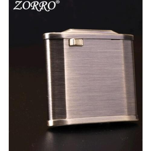 Zorro Retro Flint Lighter Pure Copper Kerosene Lighter Oil Petrol Windproof Inflated Gasoline Lighter Automatic Ignition Gadget
