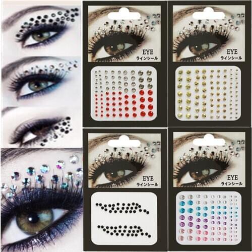 1PC 3D Sexy Crystal Jewel Temporary DIY Diamond Eyes Festival Party Makeup Tools Eyes Glitter Makeup Adornment Sticker