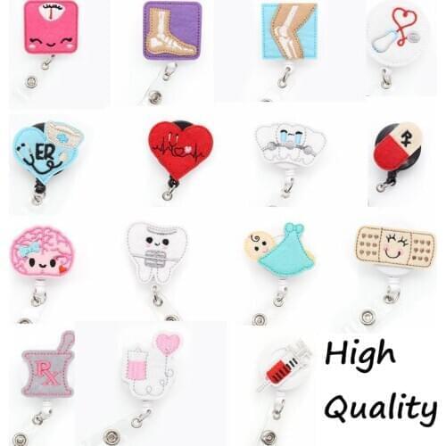 10 pcs/lot Free Shipping Mix Retractable Nurse ID Badge Card Reel