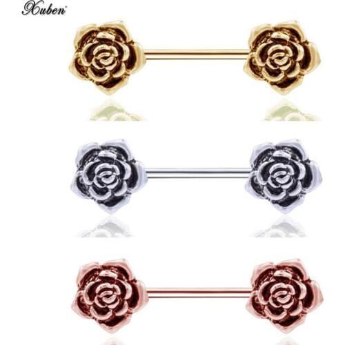 2 pcs/set Anti allergy body piercing accessories Korean popular retro plated milk ring jewelry
