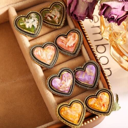 2021 Vintage Amber Stud Earrings For Women Retro Elegant Statement Earrings Gift Accessories Jewelry