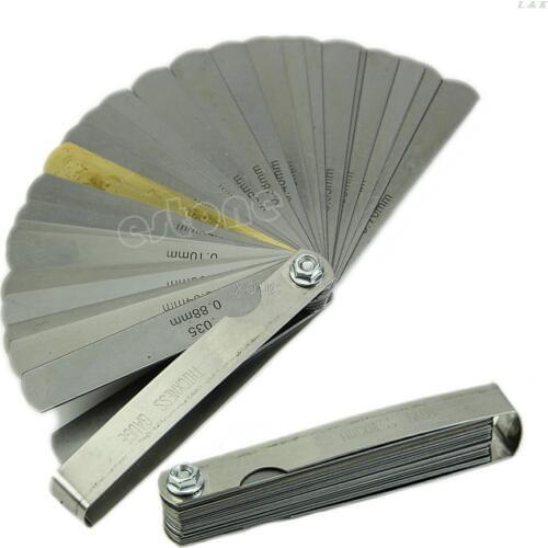 32 Blade Laser 2481 Feeler Gauge Tune Up Thickness Set IMP/METRIC + BRASS M04 dropship