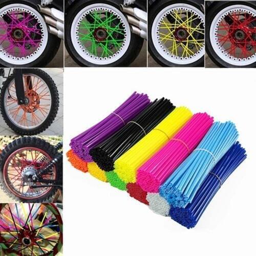 36Pcs/set Bike Motorcycle Dirt Decoration Motocross Wheel Spoke Wraps Rims Skins Protector Covers Decor Motorbike Decoration