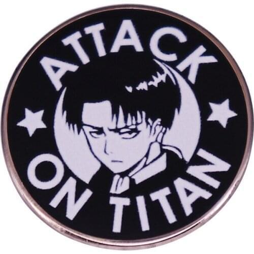 Anime Lovers Accessories Attack on Titan Levi Ackerman Black Cartoon Metal Enamel Lapel Clothes Coats Bag Badge Brooch Pin