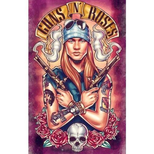 JMINE Div 5D Lady Gun Skull Rose Flower Full Diamond Painting cross stitch kits art Portrait 3D paint by diamonds