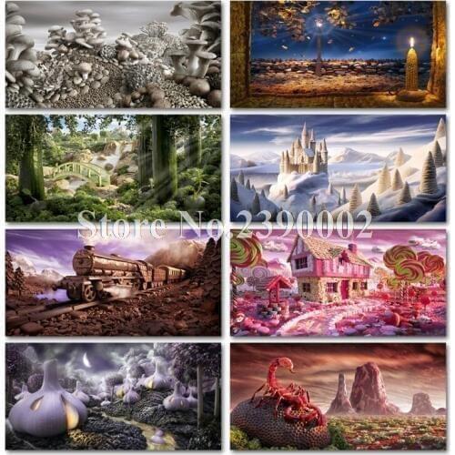 Food Landscape Diamond Embroidery,Full,DIY,Diamond Painting,Flowers,Cross Stitch,Diamond Mosaic,Bead Picture,Home Decor
