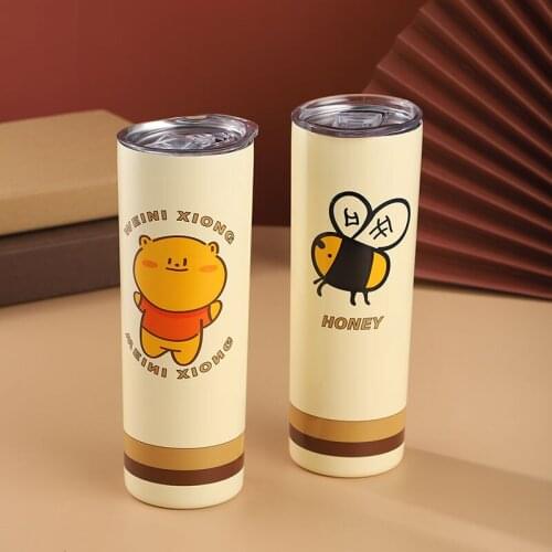 Car coffee cup cute cartoon creative photo simple car cup milk tea large capacity straight straw cup handy cup