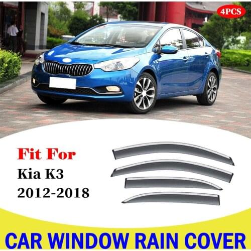 Car Styling Awnings Shelters Window Visors Rain Sun Rain Guard Shield Eyebrow Cover For Kia K3 2012-2018 Car Accessories
