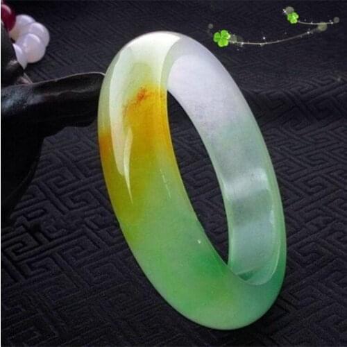 Natural Jade Bangle Round Bangle Jadeite Bracelet Hand Carved Fine Charm Jewelry Fashion Accessories for Men Women