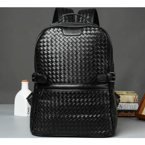 Brand Designer Backpack Men High Quality Pu Leather Bag For Teenager School Shoulder Daypacks Mochila Male Black