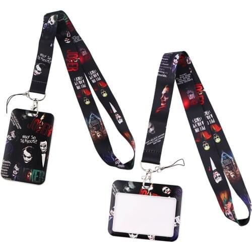 ER821 Movie Figure Cool Clown Lanyard Card ID Holder Car KeyChain ID Card Pass Gym Phone Badge Key Ring Holder Jewelry