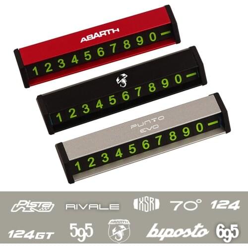 Car temporary Parking Card Rotate phone Number Card Park For ABARTH 70th anniversary 124 595 695 pista Scorpione XSR accessories