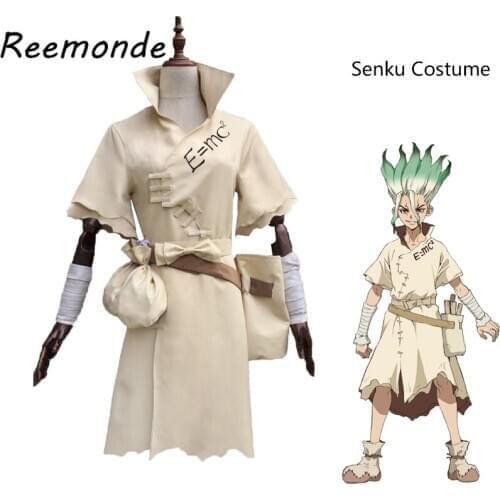 Anime Dr. Stone Ishigami Senku Cosplay Costumes Suit Wig Senku Adult Unisex Suits Set Halloween Christmas Carnival Party Costume