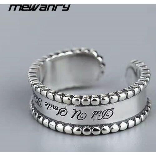 Mewanry 925 Sterling Silver Rings Accessories 2021 Trend Elegant Creative Handmade Letter Lace Party Jewelry Sweet Couples Gifts