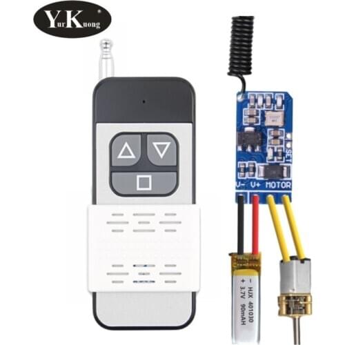 Up Down Stop Mini Motor Remote Switch DC 3.3V 3.7V 4.2V 5V 6V 7.4V 9V 12V Motor Forwards Reverse Wireless Switches Controller433
