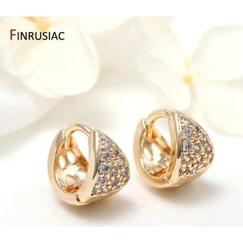 Fashion Small Size Gold Plated Zircon Hoop Earrings For Women Girls Jewelry Accessories Wholesale