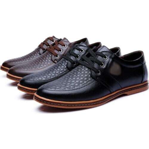 REETENE Men Leather Casual Shoes Big Size 48 Comfort Male Shoes Flats Business Wedding Shoes Men Fashion High Quality MenS Shoe