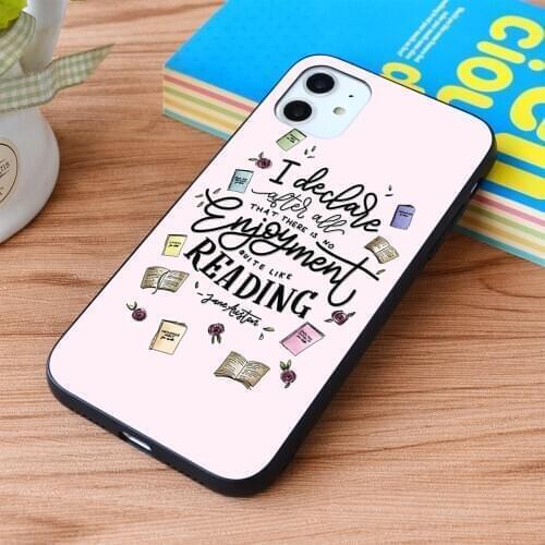 For iPhone No Enjoyment Like Reading Soft TPU border Apple iPhone Case