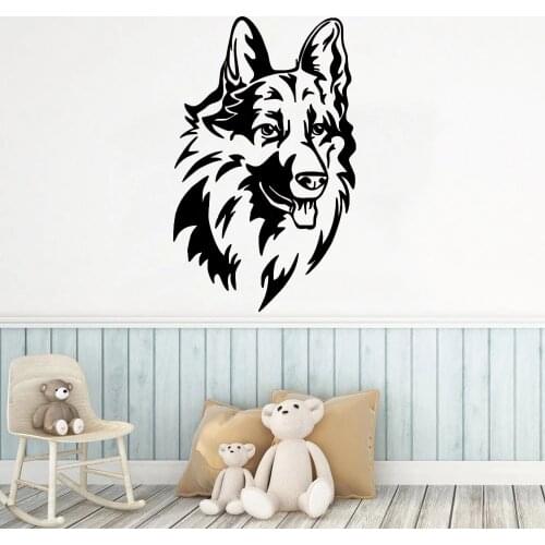 Shepherd Dog Head Wall Stickers Removable Home Decorative Poster Vinyl Animal Bedroom Decor Mural From Moderndecal DW21006