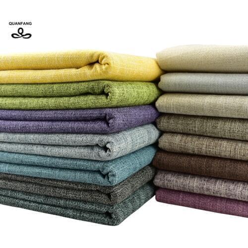 QUANFANG 2020 New Cotton Linen Fabric For DIY Patchwork Quilting Sewing Sofa Curtain Table Cloth Furniture Cover Half meter