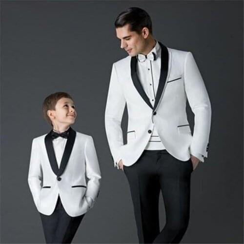 2021 New boys suits for weddings Children Suit new Black/White Kid Wedding Prom Suits blazers for boys Tuxedo(Jacket+Pants+Tie )