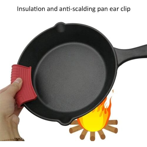 New Portable Silicone Heat Resistant Clip Non-slip Handle Cover Anti-scald Heat Pot Clips Kitchen Anti-scalding Pot Clip Gadgets