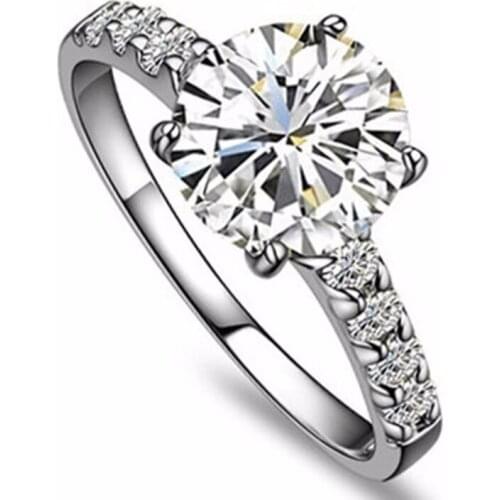 Wholesale Female Engagement Jewelry Cherish 1Ct Beauty Sterling Silver Propose Ring Affordable Wedding Ring White Gold Plated